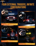 Auxbeam rofaborð - 8 rofa m/fjóra stýristrauma